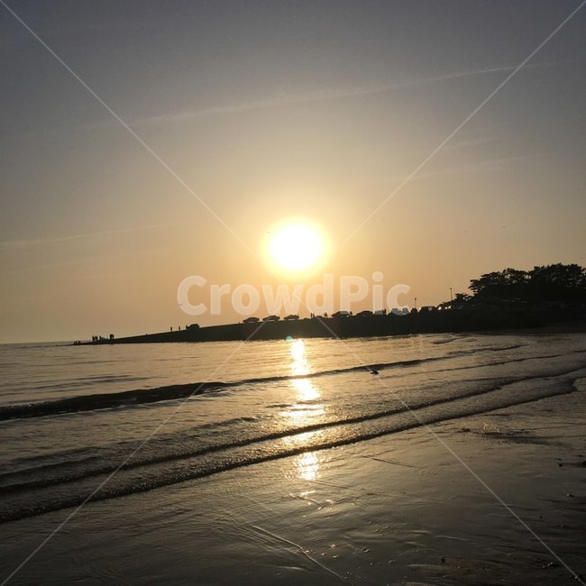 노을,바다,을왕리,밤,경치,그리움,beach,물,water,해,달,하늘,나무,자연,구름