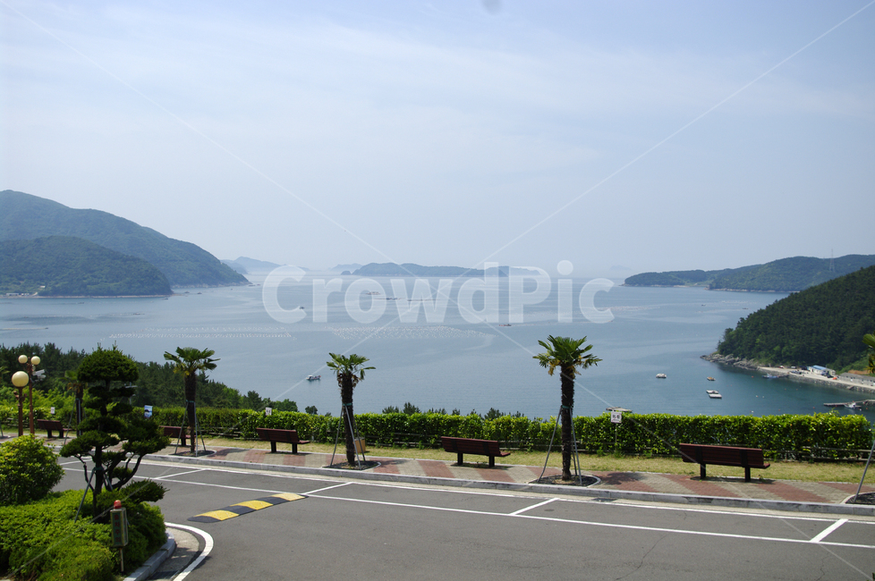 바다,섬,거제도,하늘,풍경,나무,자연,풍경,nature,landscape,road,도로,asphalt,아스팔트,intersection,교차로,bench,벤치