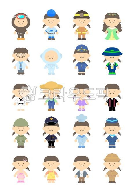 Job experience,uniform character,job character,future hope,future hope character,athlete,astronaut,scientist,female diver,baseball player,firefighter,vocalist,doctor,researcher,railroad worker,locomotive engineer,pilot,hip-hop performer,