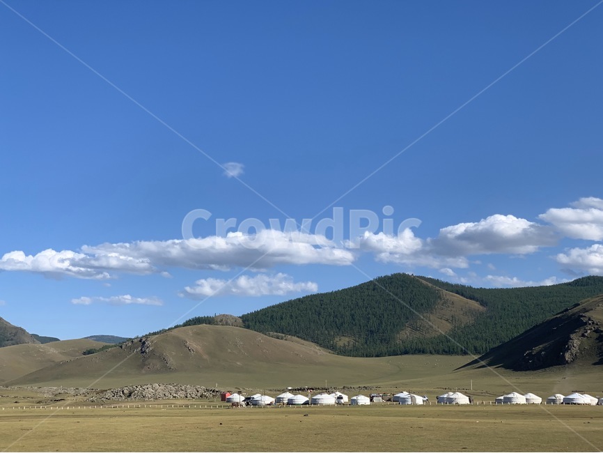 몽골,자연,하늘,게르,산,언덕,초원,nature,outdoors,countryside,hill