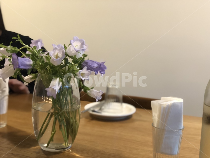 접시,숫가락,젓가락,물컵,식당,레스토랑,음식점,식사,그릇,나무,테이블,화병,꽃,냅킨,인테리어,분위기