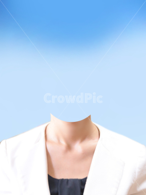 증명사진,합성,상반신,흰색정장,면접,면접복장,비즈니스,정장,여성,여자,인물,사람,인간,human,person,몸통,자켓,흰색자켓