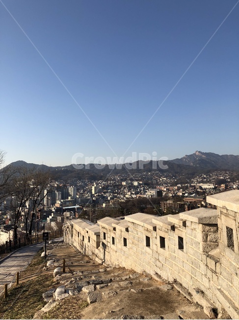 낙산공원,서울,풍경,성곽,하늘,성,산