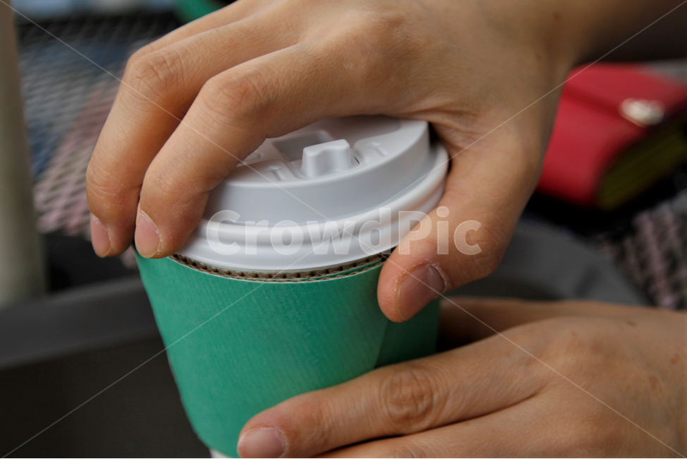 일회용,커피,용기,손,플라스틱,커피,카페,coffee,cafe