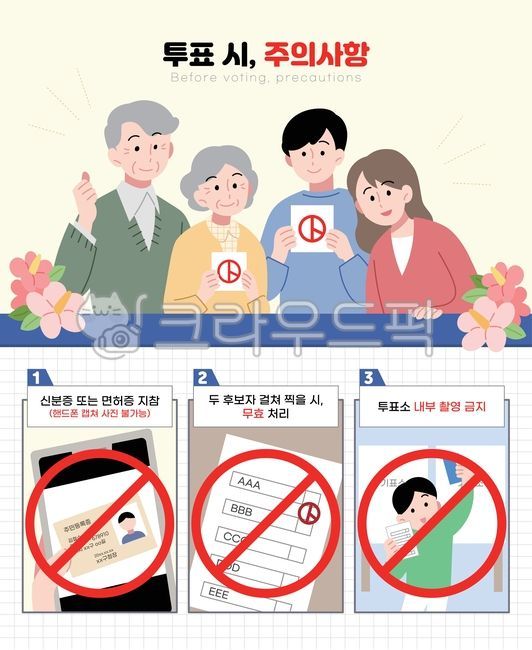 투표,주의사항,국회의원선거,선거,대통령선거,가이드,민주주의,비교,사람,일러스트,주의,촬영,촬영금지,캠페인,투표용지,휴대폰,스마트폰,안내,제스처,인증샷,금지