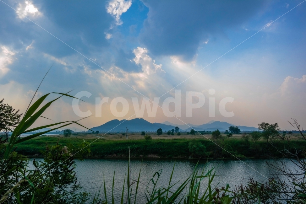낙동강,강,평야,빛내림,구름,빛,하늘,자연,풍경,nature,landscape,water,물,outdoors,옥외,land,땅