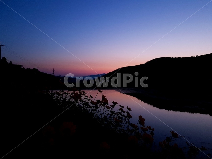 일출,여명,저수지,아침,빛,풍경,자연,풍경,nature,landscape,실루엣,그림자,silhouette,shadow,outdoors,옥외