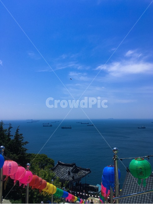부처님오신날,buddhasbirthday,연등,절,temple,바다,구름,수평선