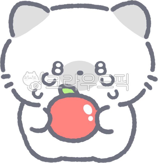 귀여운,동물,고양이,이모티콘,사과,미안