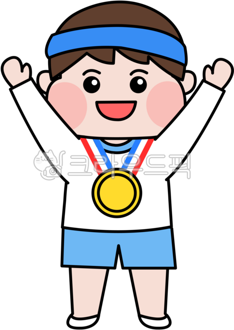 운동회,운동회일러스트,체육,체육대회,가을운동회,유치원운동회,시상식,운동회시상식,시상,메달,우승,승리,금메달,청팀,어린이,유치원,어린이집,초등학생