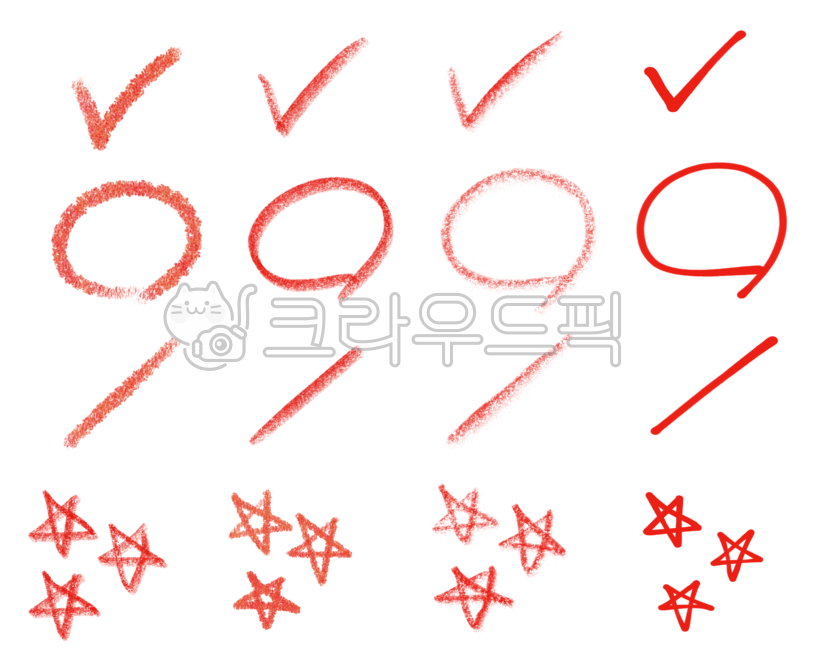빨간펜이미지, 채점, 별표, 동그라미, 채점ppt, 사진,이미지,일러스트,캘리그라피 - 리리7작가