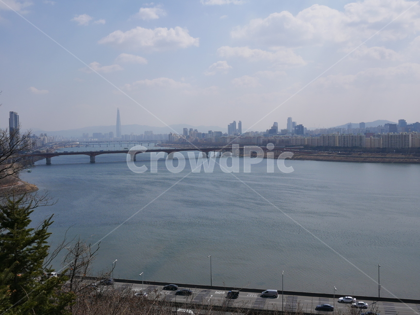 서울,도시풍경,응봉산,달맞이공원,성동구,옥수역,한강,강변북로