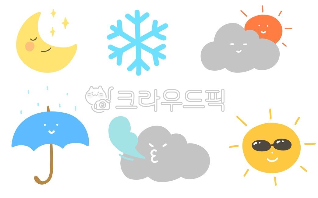 Weather icons,cute weather,emotional weather,cloud characters,sun illustrations,moon icons,snowflake icons,wind icons,umbrella characters,sunglasses,cloudy expressions,emotional expressions,pastel icons,character icons,seasonal illustrations