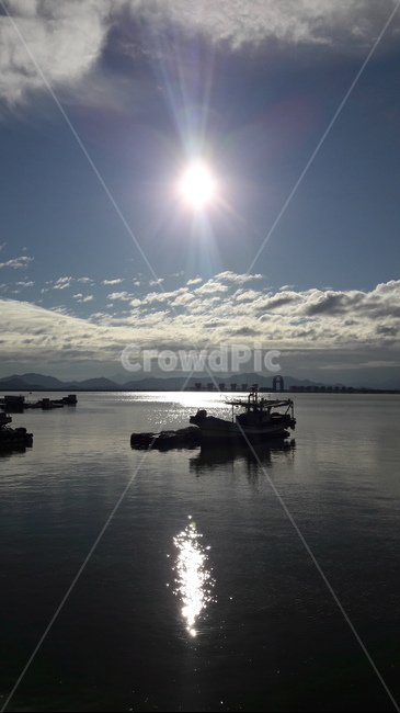 빛,light,배,일출,watercraft,선박,교통,transportation,ship