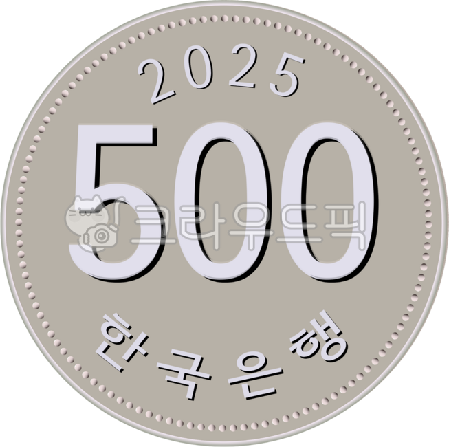 Coin,500 won,500 won,Bank of Korea,Metal,2025,Korean money,Money,Economy,Korean coin,Cash,Republic of Korea,Currency,Transaction,Back of the coin