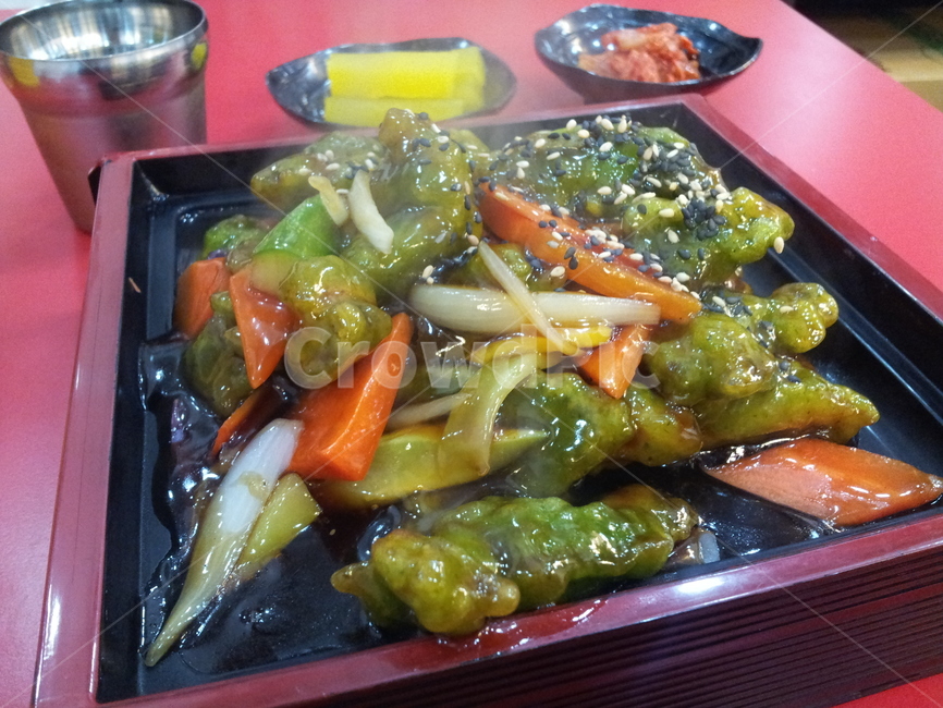 탕수육,녹차탕수육,슈렉,녹차맛,특이한음식
