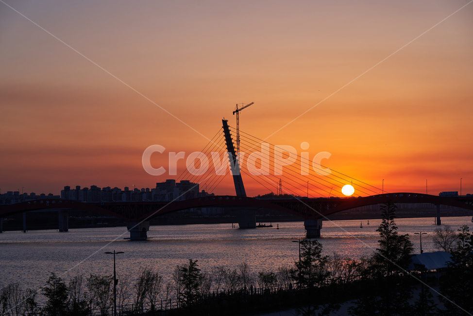 한강,일몰,태양,노을,sunset