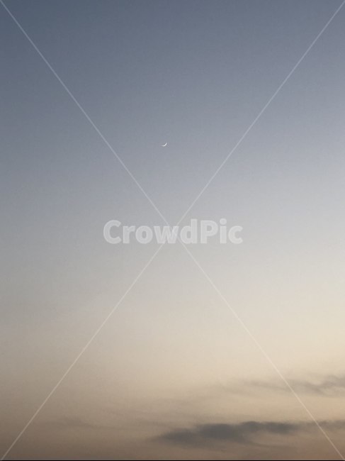 하늘,구름,자연,하늘색,초승달,달,문,moom,sky,natural,자연,풍경,nature,landscape,outdoors,옥외