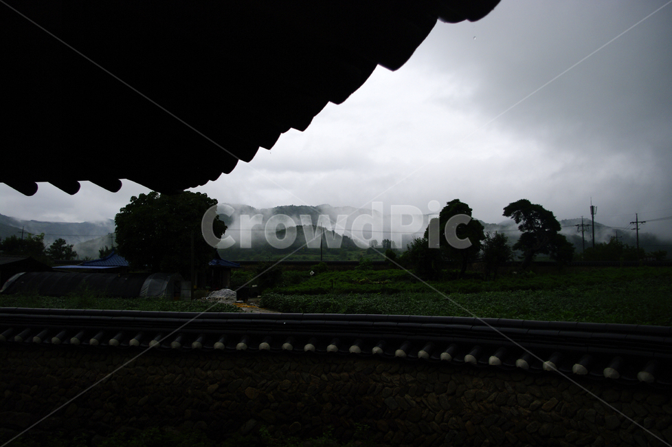 기와지붕,traditional,담장,밭,나무,풍경,시골,마을,풍경,landscape,country,rural,town