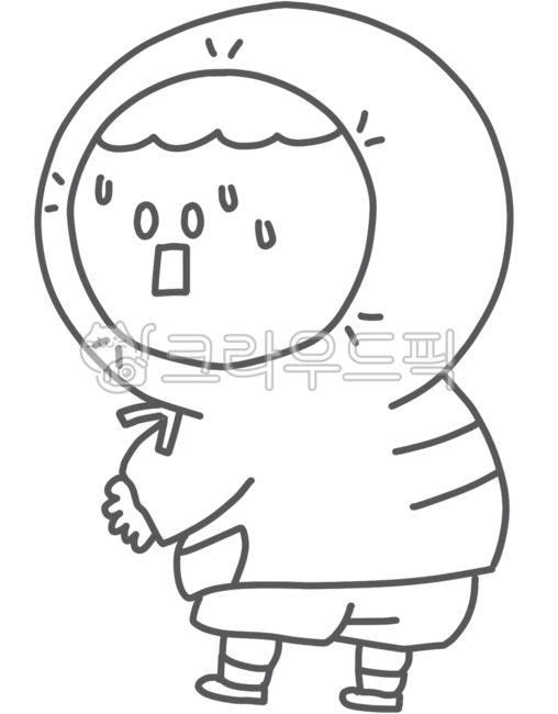 캐릭터,귀여운,단순한,만화,당황한,당황,당혹,라인