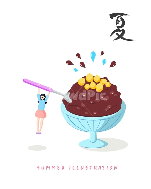 팥빙수,빙수,떡,사람,여름,팝업,시즌,계절,일러스트,배경,한자,백그라운드,여름,계절,summer,season,그래픽,일러스트레이션,graphic,illustration