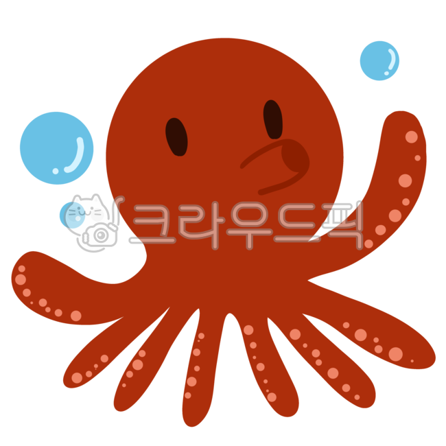 해양생물,문어,물방울,붉은문어,animal,동물,sealife,octopus,bubble,red,빨간문어,귀여운,캐릭터,일러스트,심볼,아이콘,바다의날,바다식목일