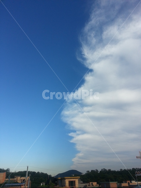 파란하늘,파란,하늘,구름,집,가을,sky,산,나무,자연,풍경,nature,landscape,outdoors,옥외