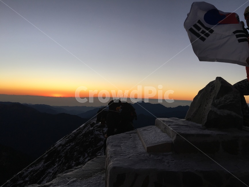 대만,옥산,자연풍경,산맥,일몰