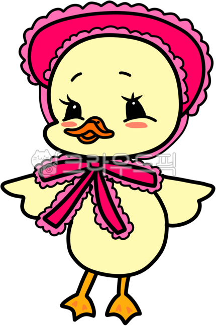 애완동물,꾸미기,스티커,이모티콘,이모지,그림,캐릭터,일러스트,귀여운,예쁜,오리,꽥꽥,병아리,연노랑,새,조류,동물,리본,깜찍,보닛