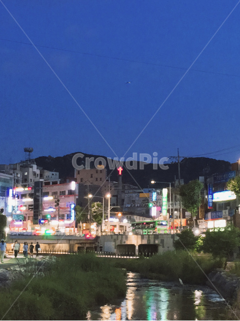해질녘,십자가,도림천,신림,야경,도시야경,서울