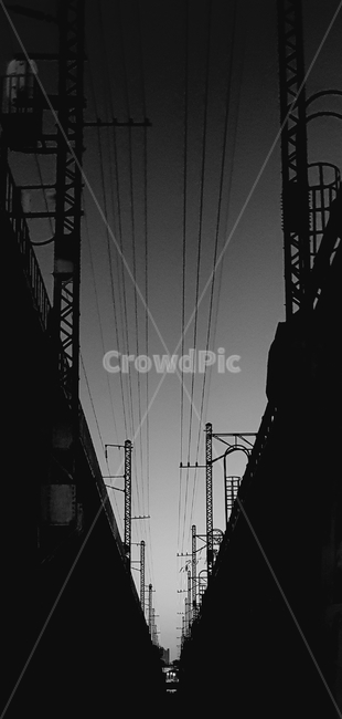 흑백,전선,기찻길,다리,서울,감성,흑백,모노톤,monochrome,black and white,교통,교통수단,traffic,transportation