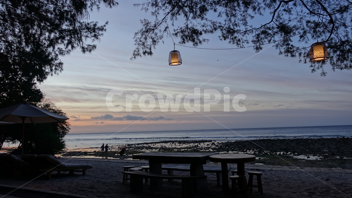 석양,dusk,하늘,노을,sunset,바다,sea,ocean,light,lamp,등불,휴양지,여름,여름휴가,summer,vacation,태평양,해질녘,황혼