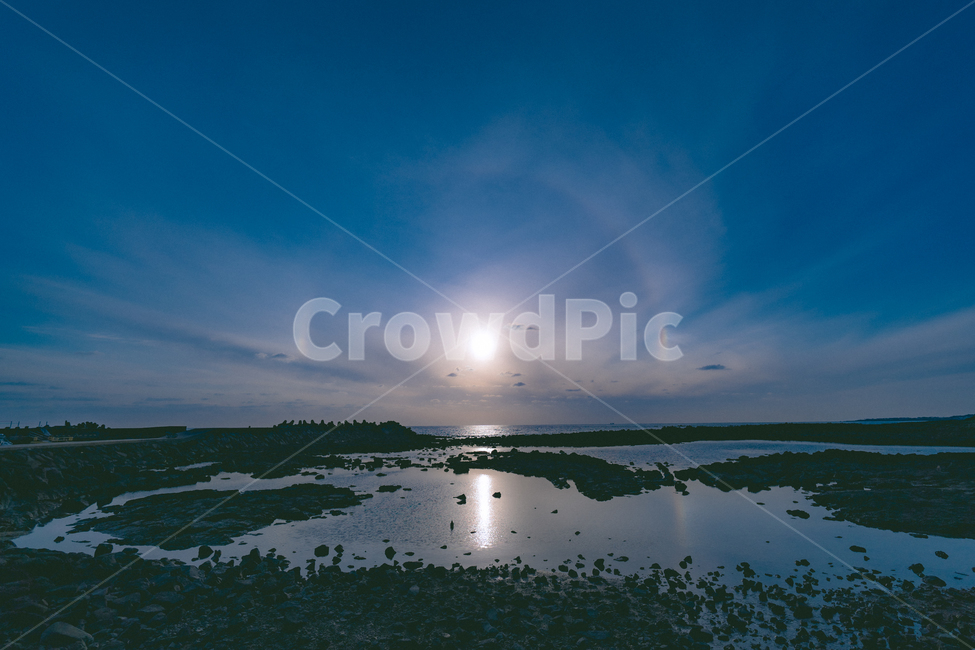 자연,outdoors,해무리,nature,옥외,land,light,빛,flare,플레어,water,물,바다,landscape