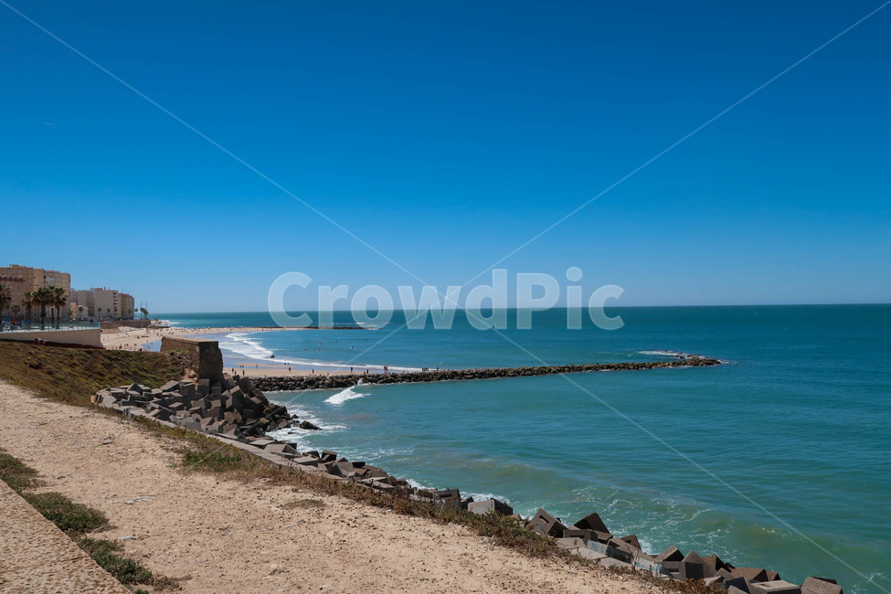 해변,sea,모래,바다,beach,europe,spain,portugal,스페인,유럽,포르투갈,water,물,힐링,sky,blue,sunny,맑은,하늘,날씨,산책로,boardwalk,bridge
