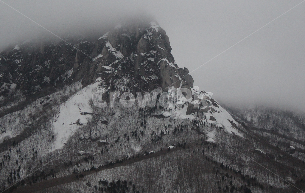 산,겨울산,겨울,눈,구름,안개,회색,겨울,계절,winter,season,자연,풍경,nature,landscape,흑백,모노톤,monochrome,black and white,outdoors,옥외,mountain