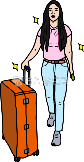 여행,여행객,travelers,tourists,traveler,tourist,해외여행,travel,관광,캐리어,luggage,baggage,suitcase,손그림,드로잉,라인드로잉,그림,일러스트,여자,여성