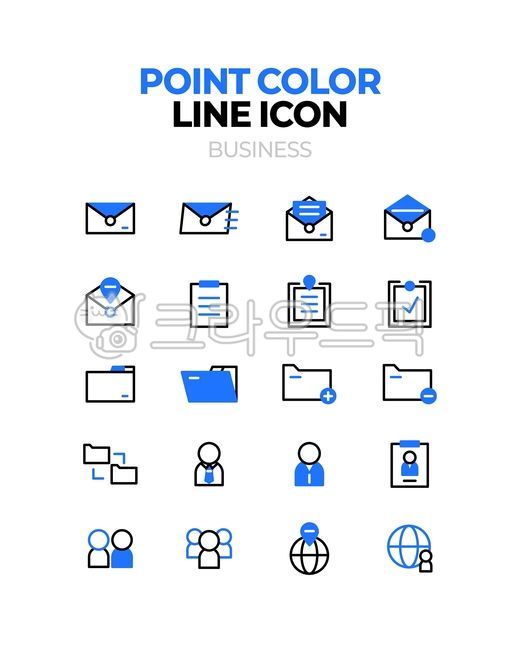 Icon,icon set,line icon,point color,blue,blue,business,company,mail,email,document,note,folder,employee,employee ID,group,community,global,design,source,web source