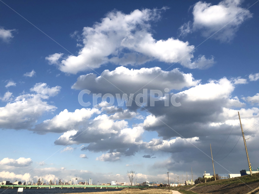 nature,자연,weather,날씨,cloud,구름,cumulus,적운,sky,하늘,outdoors,옥외,산책,공단,다리,강둑,형산강,강,river,하늘색,파란색,평화로운