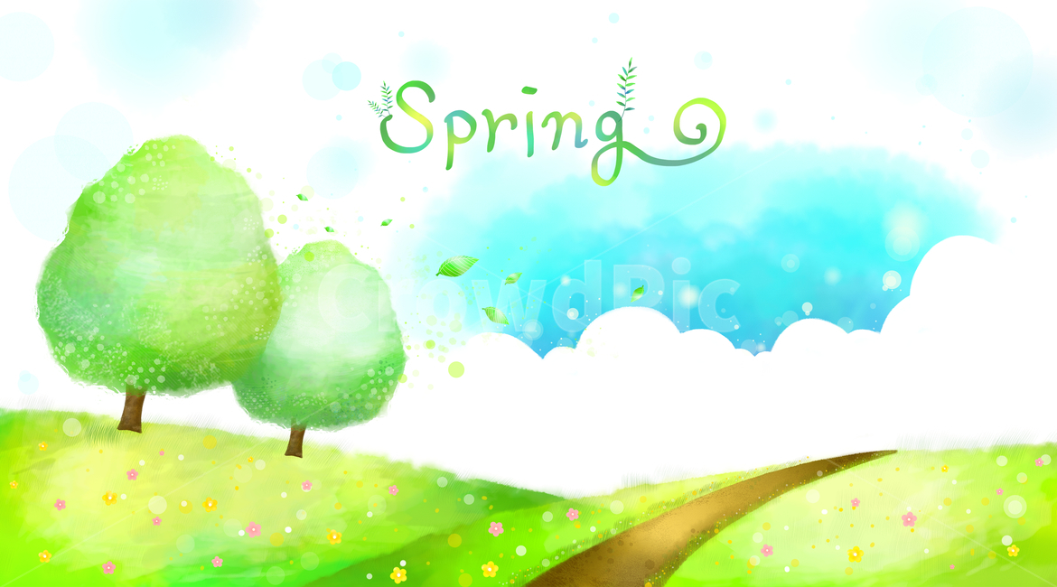 동산,나무,길,도로,봄,배경,백그라운드,봄,계절,spring,season,그래픽,일러스트레이션,graphic,illustration,green,초록,art,미술