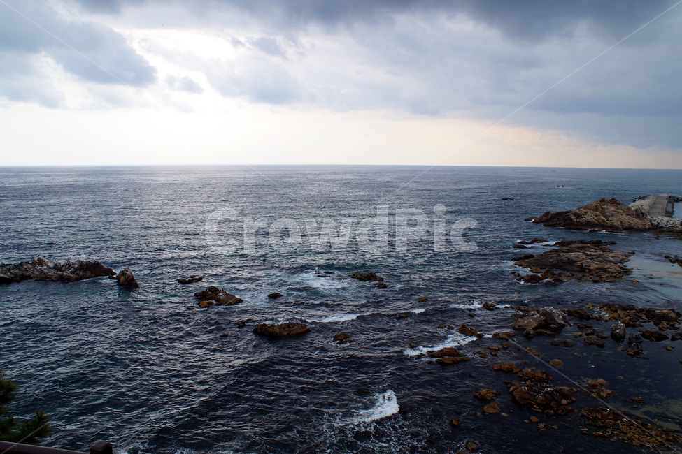 일출,바다,파도,바위,하늘,구름,sunrise,sea,waves,rocks,sky,clouds
