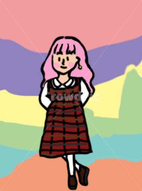 일러스트,소녀,발랄한,행복,상업적