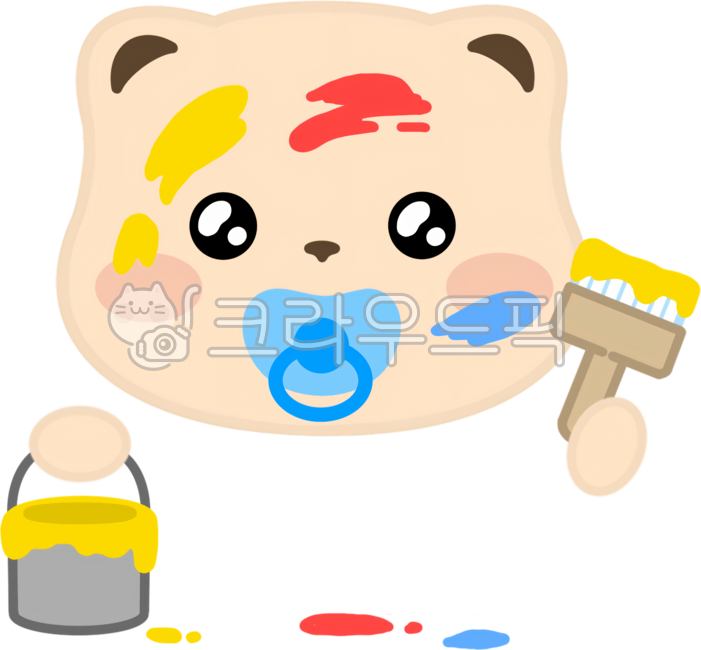 오감놀이,육아,애기,아기,베이비,촉감놀이,물감,그림,곰,페인트,컬러