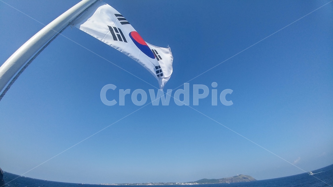 태극기,한국,국기,제주바다,하늘,애국심
