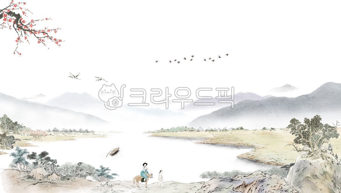 동양화,수묵담채,나무,동양화나무,그림,산,산수화,새,조류,매화,바위,풍경,풍경화,자연,말,인물,한복,저고리,미술,아트