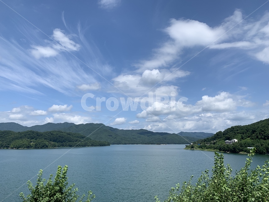 호수,산,구름,하늘,풍경,경치