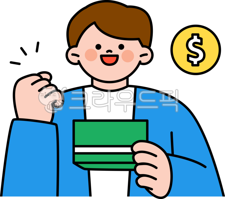 외곽선,귀여운,심플,단순한,일러스트레이션,금융,파이낸스,돈,경제,가계부,저축,사람,상반신,통장,나이스,아싸,화이팅,모으다,저금,적금,은행