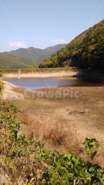 저수지,가을단풍,풍경,현실,바닥,가믐,물,자연,풍경,nature,landscape,outdoors,옥외