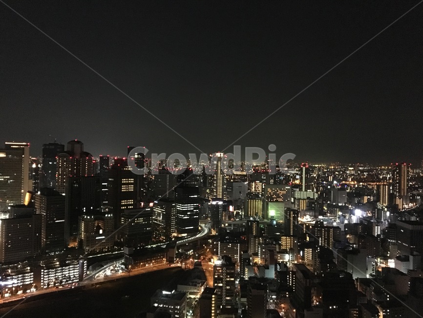 일본,오사카,야경,도시,풍경