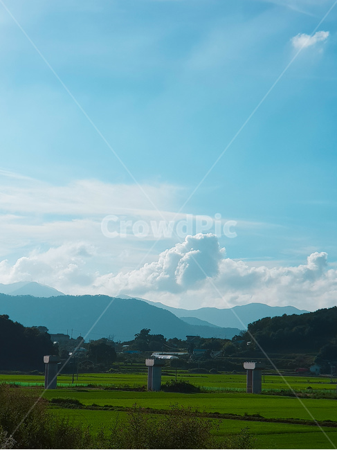 구름,하늘,풍경,논,산,자연,풍경,nature,landscape,outdoors,옥외,weather,날씨,cumulus,적운,cloud,sky