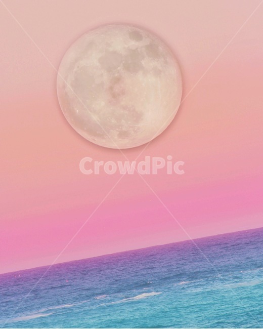 몽환,바다,달,비현실,파스텔,상상,색깔,색상,색채,색감,color sense,color sensitivity,feeling of color